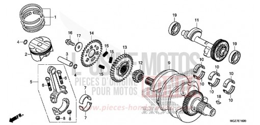 VILEBREQUIN/PISTON CB500XAF de 2015